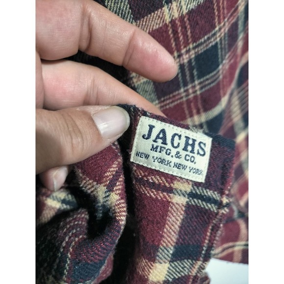 Jachs VINTAGE red and black flannel shirt MEN XL - Picture 3 of 5